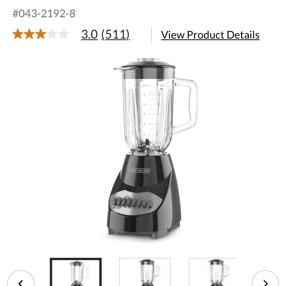 Glass Black & Decker Black Blender